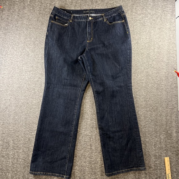 EUC! Michael Kors Women's Jeans 18W Blue Dark Wash Denim Logo - Picture 1 of 8